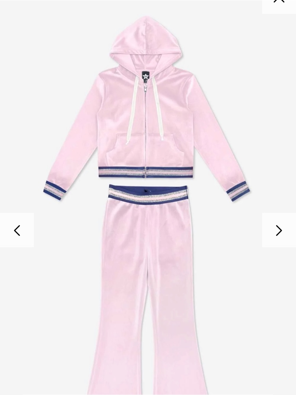 PixieLane pink velour flare sweatsuit size 5